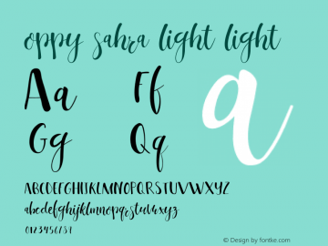 oppy sahra light Version 1.0 Font Sample