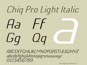 ChiqPro-LightItalic Version 1.007 Font Sample