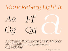 Monckeberg Light It Version 1.000;PS 001.000;hotconv 1.0.88;makeotf.lib2.5.64775 Font Sample