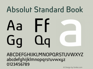 Absolut Standard Book Version 5.007 Font Sample