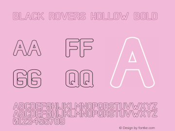 Black Rovers Hollow Bold Version 1.00;May 1, 2019;FontCreator 11.5.0.2427 32-bit Font Sample