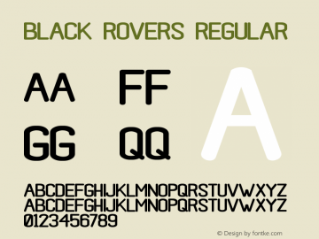 Black Rovers Regular Version 1.00;May 1, 2019;FontCreator 11.5.0.2427 32-bit Font Sample