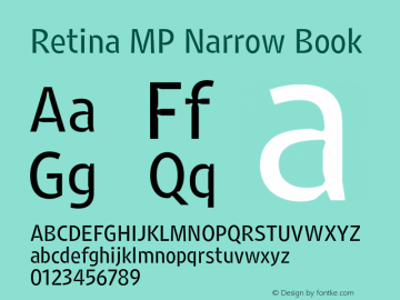 RetinaMPNarrow-Book Version 1.001;PS 1.000;hotconv 16.6.51;makeotf.lib2.5.65220 Font Sample