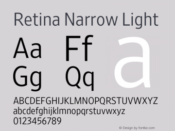 RetinaNarrow-Light Version 1.001;PS 0.009;hotconv 16.6.51;makeotf.lib2.5.65220图片样张