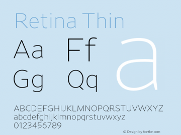 Retina-Thin Version 1.001;PS 0.009;hotconv 16.6.51;makeotf.lib2.5.65220图片样张