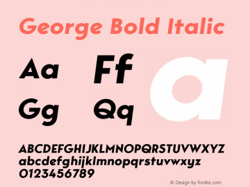 George-BoldItalic Version 1.003 Font Sample