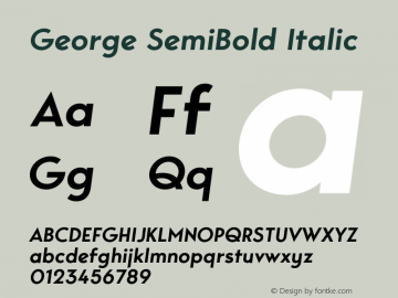 George-SemiBoldItalic Version 1.003 Font Sample