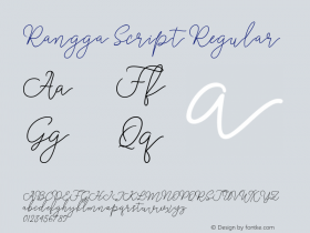RanggaScript Version 1.000 Font Sample