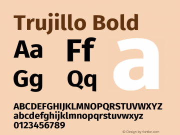 Trujillo Bold Version 4.301;May 2, 2019;FontCreator 11.5.0.2425 64-bit; ttfautohint (v1.8.3)图片样张