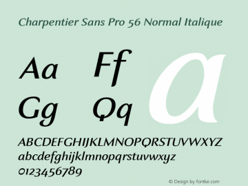 Charpentier Sans Pro 56 Normal Italique Version 2.013图片样张