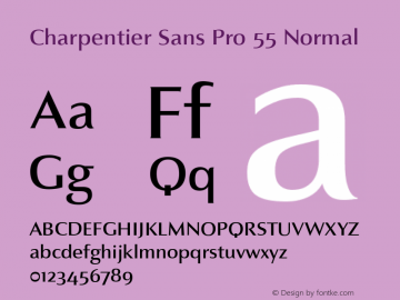 Charpentier Sans Pro 55 Normal Version 2.011 Font Sample