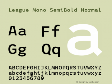 League Mono SemiBold Normal Version 2.000;PS 002.000;hotconv 1.0.88;makeotf.lib2.5.64775 Font Sample
