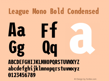 League Mono Bold Condensed Version 2.000 Font Sample