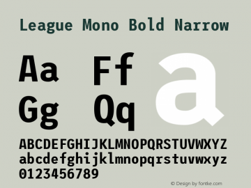 League Mono Bold Narrow Version 2.000 Font Sample