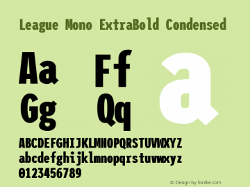 League Mono ExtraBold Condensed Version 2.000 Font Sample