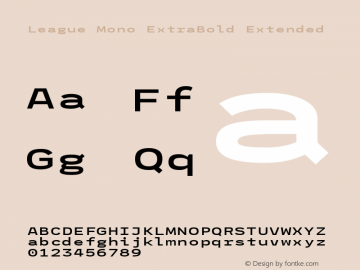 League Mono ExtraBold Extended Version 2.000 Font Sample