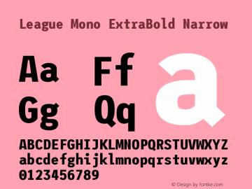 League Mono ExtraBold Narrow Version 2.000 Font Sample