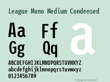 League Mono Medium Condensed Version 2.000图片样张