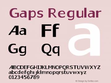 Gaps Regular Version 1.0 Font Sample
