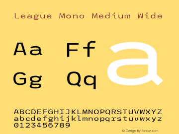 League Mono Medium Wide Version 2.000 Font Sample