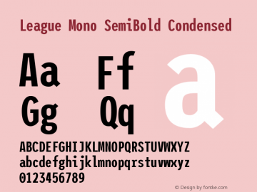 League Mono SemiBold Condensed Version 2.000 Font Sample