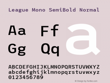 League Mono SemiBold Normal Version 2.000 Font Sample