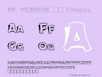 FZ UNIQUE 31 Normal 1.000 Font Sample