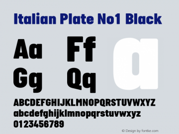 Italian Plate No1 Black Version 2.101; ttfautohint (v1.4)图片样张