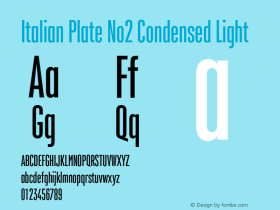 ItalianPlateNo2Condensed-Light Version 1.1图片样张