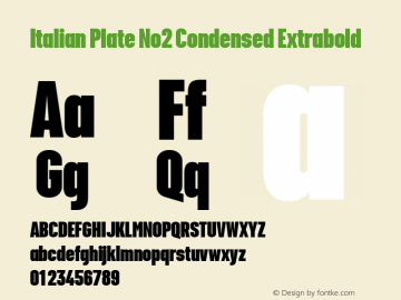 Italian Plate No2 Condensed Extrabold Version 1.1图片样张