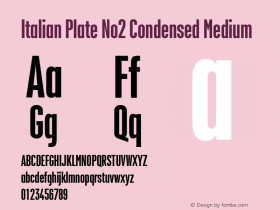 Italian Plate No2 Condensed Medium Version 1.1图片样张