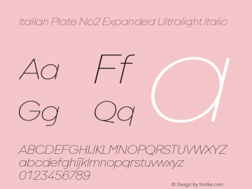 Italian Plate No2 Expanded Ultralight Italic Version 1.1图片样张