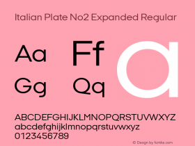 Italian Plate No2 Expanded Version 1.1 Font Sample