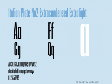 ItalianPlateNo2Extracondensed-Extralight Version 1.1图片样张