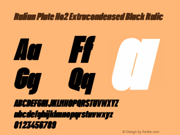 ItalianPlateNo2Extracondensed-BlackItalic Version 1.1图片样张