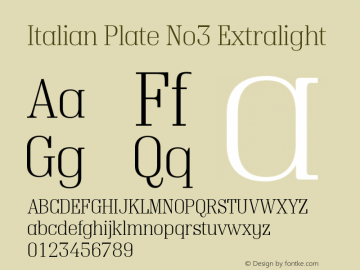 Italian Plate No3 Extralight Version 1.1图片样张