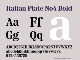 Italian Plate No4 Bold Version 1.1 Font Sample