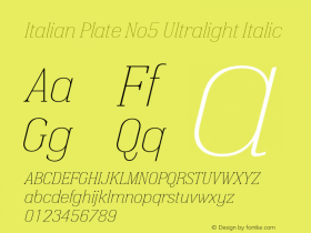 Italian Plate No5 Ultralight Italic Version 1.1图片样张