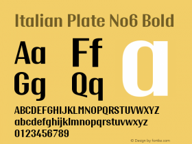 Italian Plate No6 Bold Version 1.1图片样张