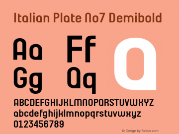 Italian Plate No7 Demibold Version 1.1图片样张