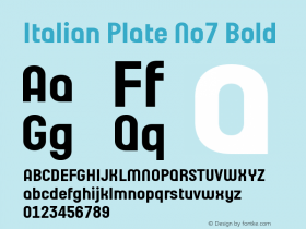 Italian Plate No7 Bold Version 1.1 Font Sample