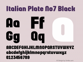 Italian Plate No7 Black Version 1.1 Font Sample