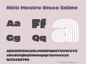 NittiMostroDiscoInline Version 1.000 Font Sample