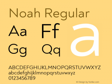 Noah Regular Version 1.000; ttfautohint (v1.8)图片样张