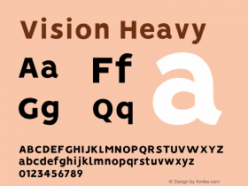 Vision Heavy Version 1.000;PS 001.000;hotconv 1.0.88;makeotf.lib2.5.64775 Font Sample