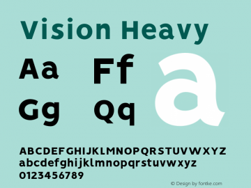 Vision Heavy Version 1.000 Font Sample