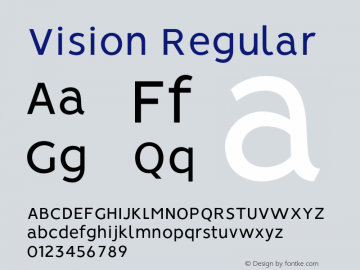 Vision Regular Version 1.000;PS 001.000;hotconv 1.0.88;makeotf.lib2.5.64775图片样张