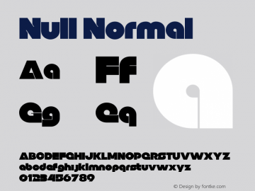 Null Normal Version 1.000 Font Sample