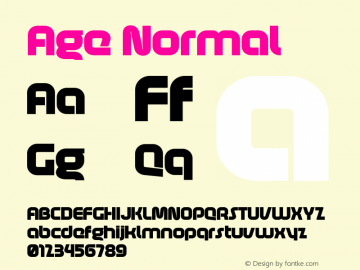 Age Normal Version 1.000;PS 001.000;hotconv 1.0.88;makeotf.lib2.5.64775 Font Sample