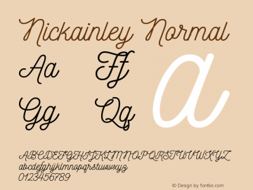 Nickainley Normal Version 1.000 Font Sample